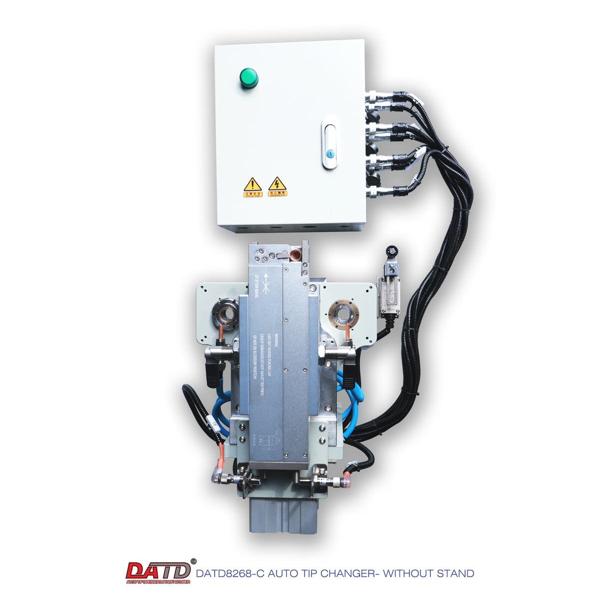 Automated tip changer without stand with visible branding on a white background
